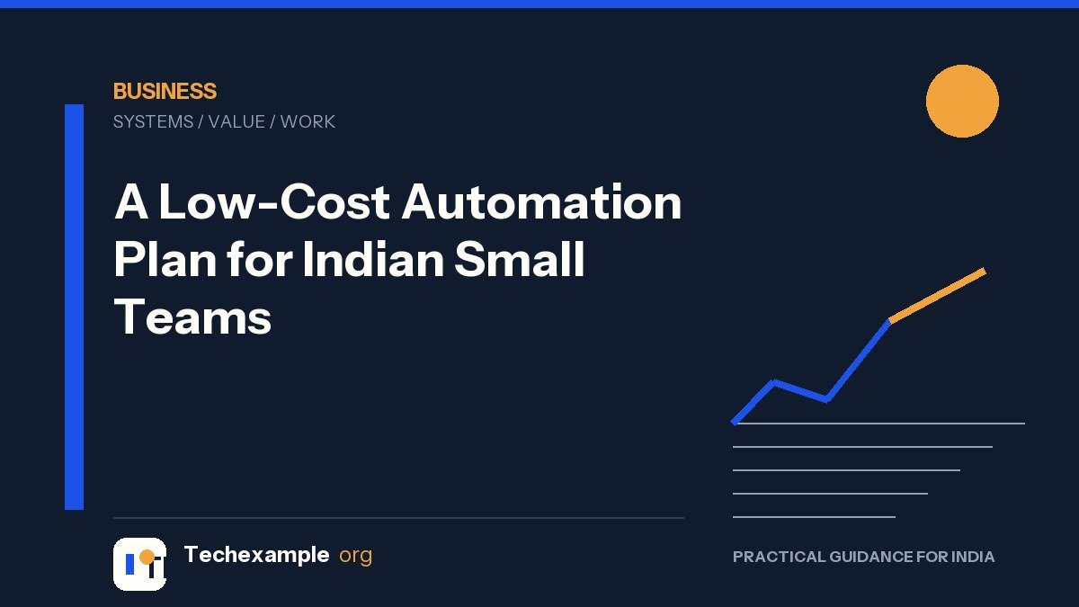 A Low-Cost Automation Plan for Indian Small Teams — Techexample Org