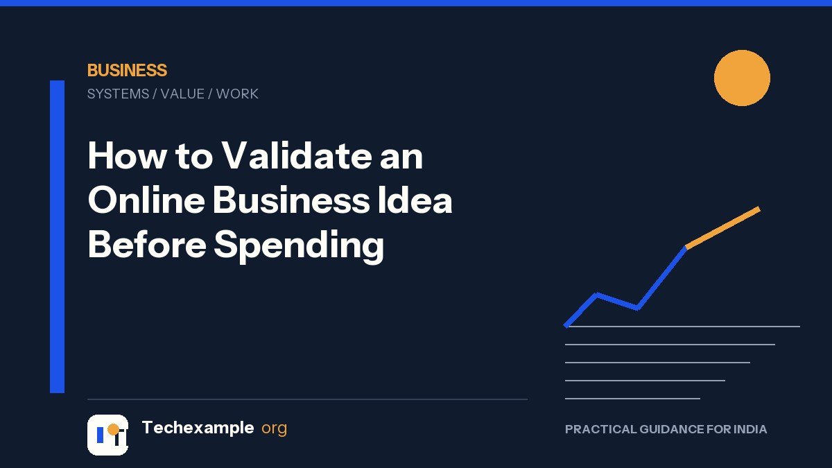 How to Validate an Online Business Idea Before Spending — Techexample Org